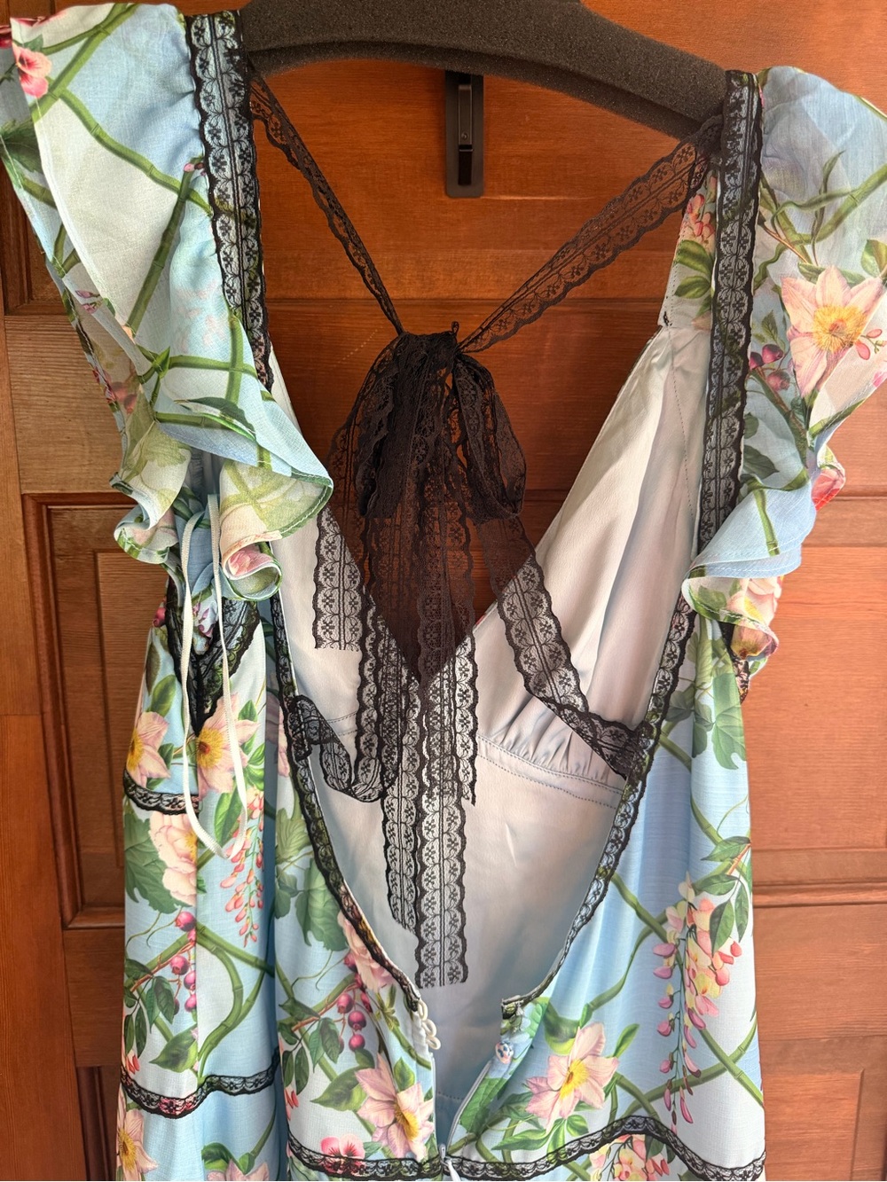 BHLDN from Anthropologie Tiered Maxi Dress in Blue Garden Pattern - Picture 9 of 10